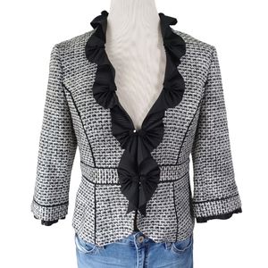 WHITE HOUSE BLACK MARKET TWEED PEPLUM STYLE JACKET SIZE 8 NWT